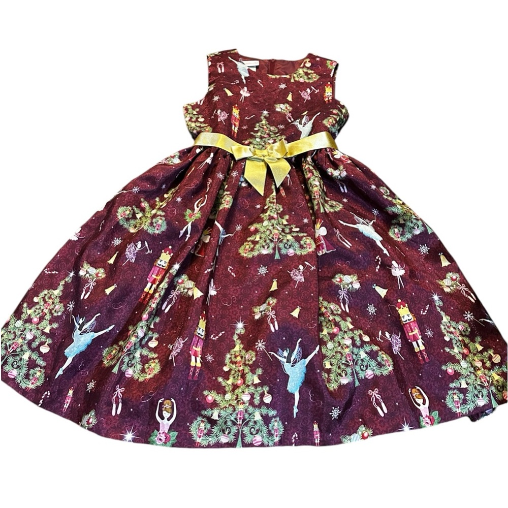 Bonnie Bell‎ red gold nutcracker Christmas party dress sleeveless  14 ADORABLE